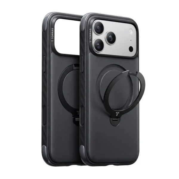 Torras Ostand Q3 Rugged за iPhone 18 Pro Max, Black