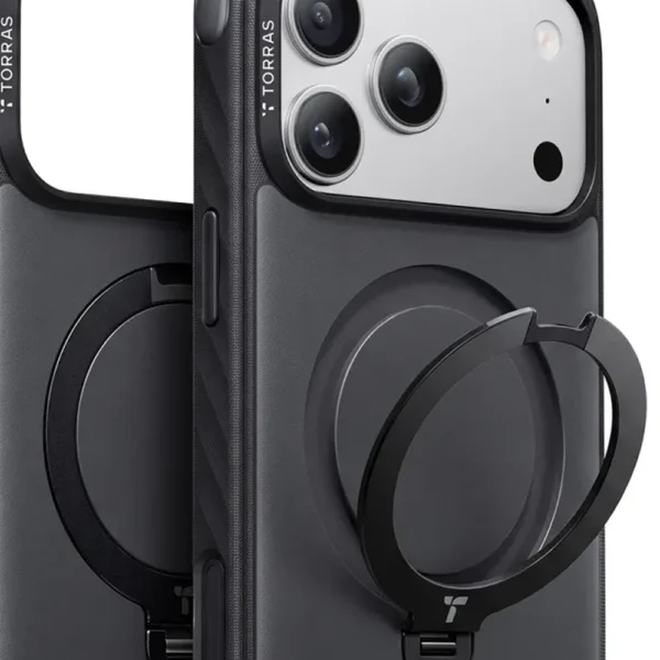 Torras Ostand Q3 Rugged за iPhone 18 Pro Max, Black – детайл