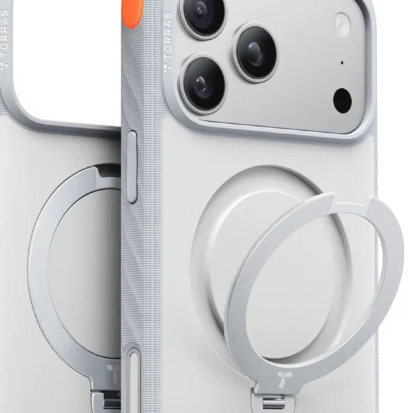 Torras Ostand Q3 Rugged за iPhone 18 Pro Max, White – детайл