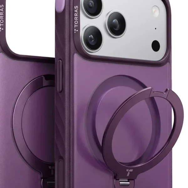 Torras Ostand Q3 Rugged за iPhone 18 Pro, Purple – детайл
