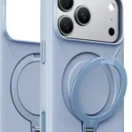 Torras Ostand Q3 Silicone за iPhone 18 Pro, Light Blue – детайл