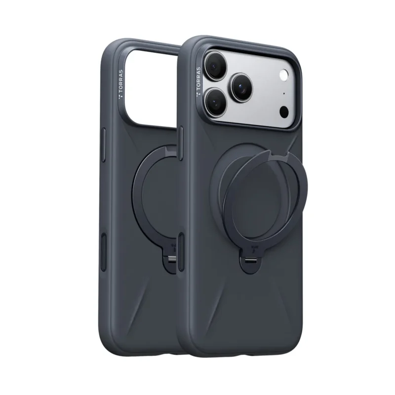 Torras Ostand Q3 Silicone за iPhone 18 Pro Max, Black