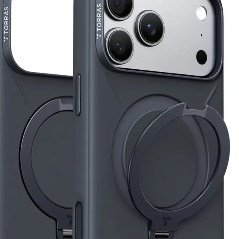 Torras Ostand Q3 Silicone за iPhone 18 Pro Max, Black – детайл