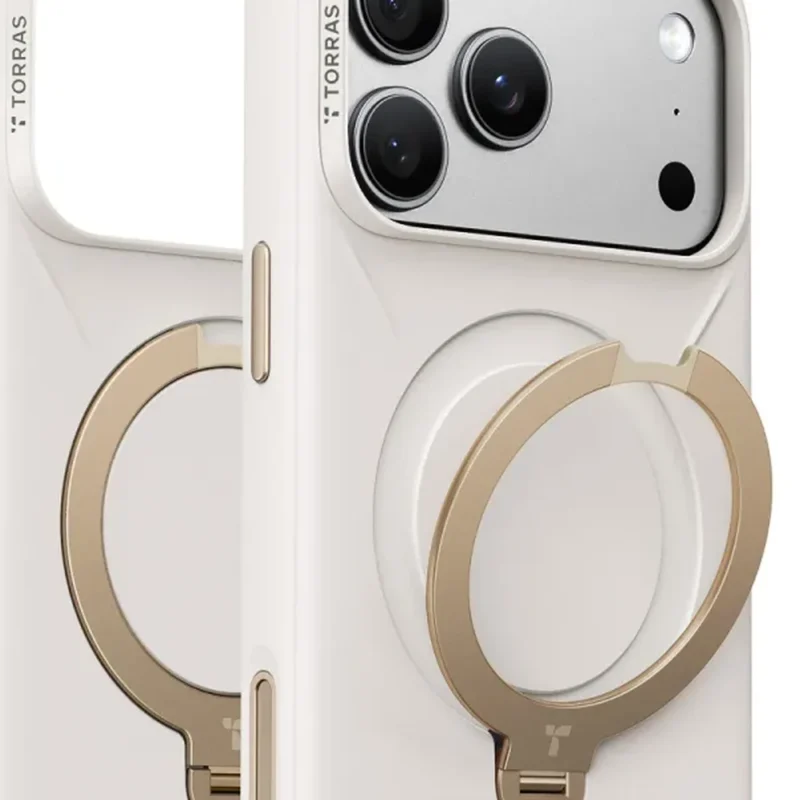 Torras Ostand Q3 Silicone за iPhone 18 Pro, White – детайл