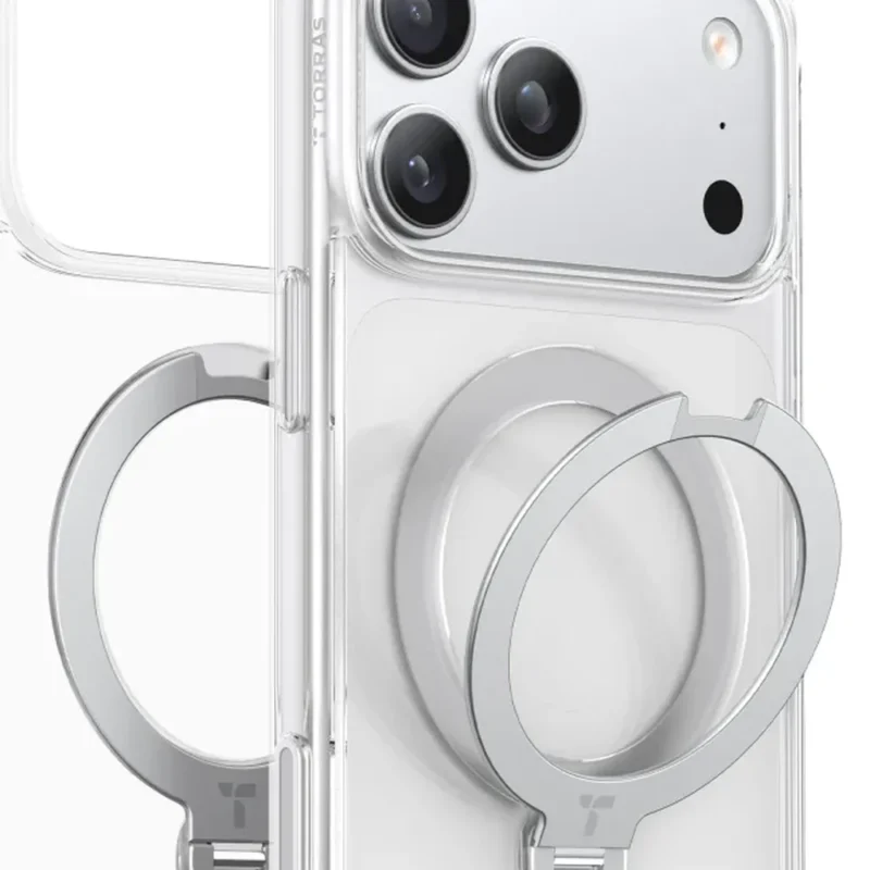 Torras Ostand Q3 Spin за iPhone 18 Pro Max, Clear – детайл