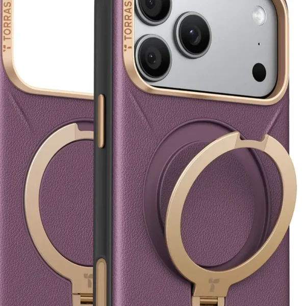 Torras Ostand Q3 VegSkin за iPhone 18 Pro, Purple – детайл