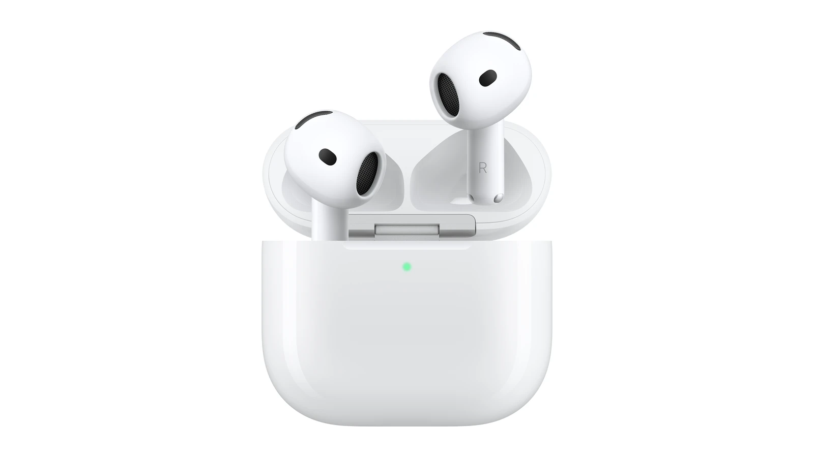 AirPods 5 в отворената кутия за зареждане