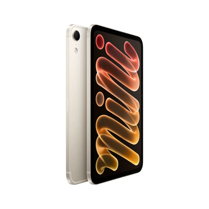 iPad mini (A20 Pro) Wi-Fi + Cellular в цвят Starlight – отзад и отстрани